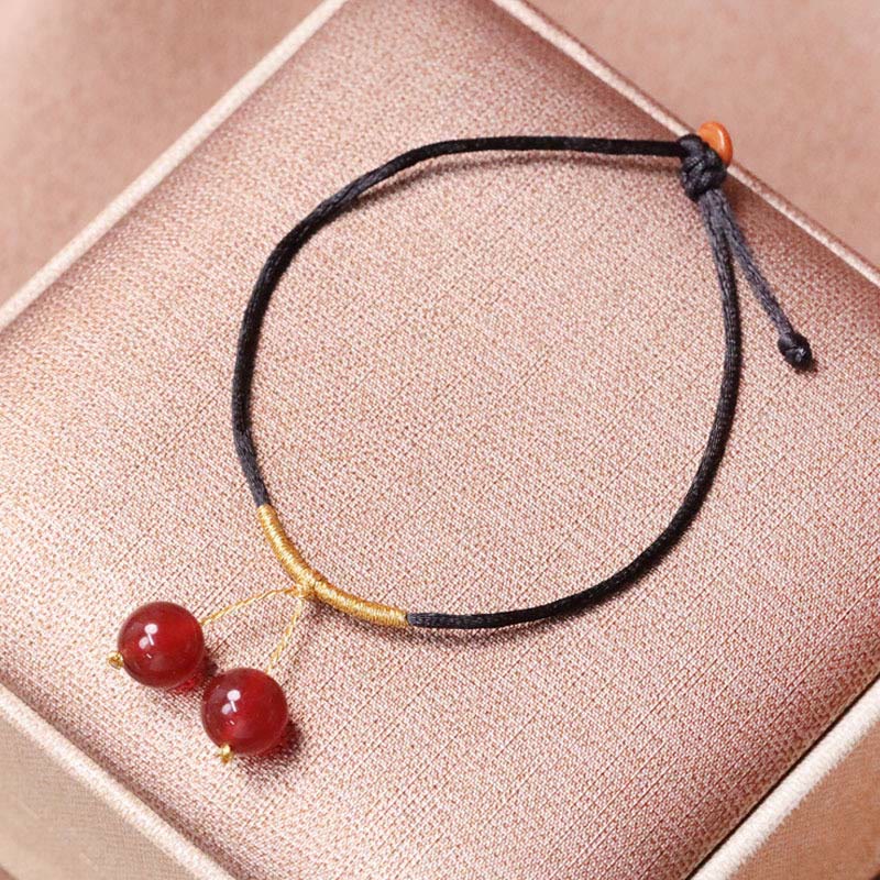 Buddha Stones Natural Red Agate Chalcedony Self-acceptance Confidence String Bead Bracelet Necklace Pendant - 8mm Two Red Agate Bracelet - image 12