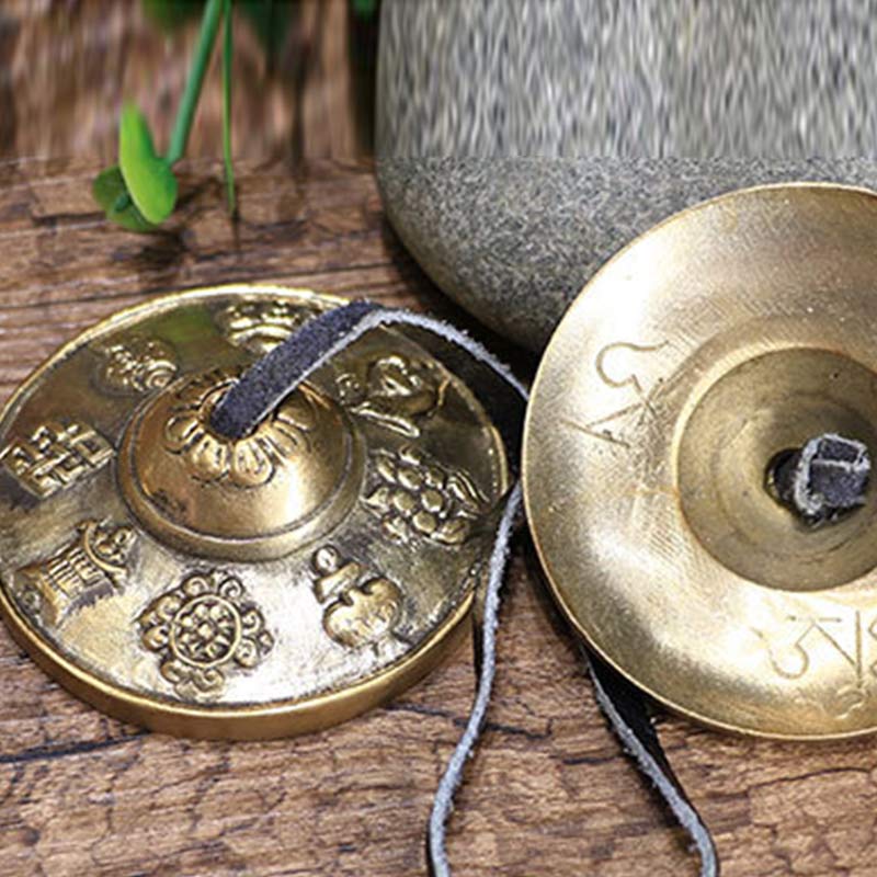 Buddha Stones Tibetan Tingsha Bell Six True Words Dragon Copper Balance Decoration With Bag - image 11
