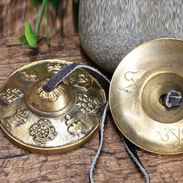 Buddha Stones Tibetan Tingsha Bell Six True Words Dragon Copper Balance Decoration With Bag - image 11
