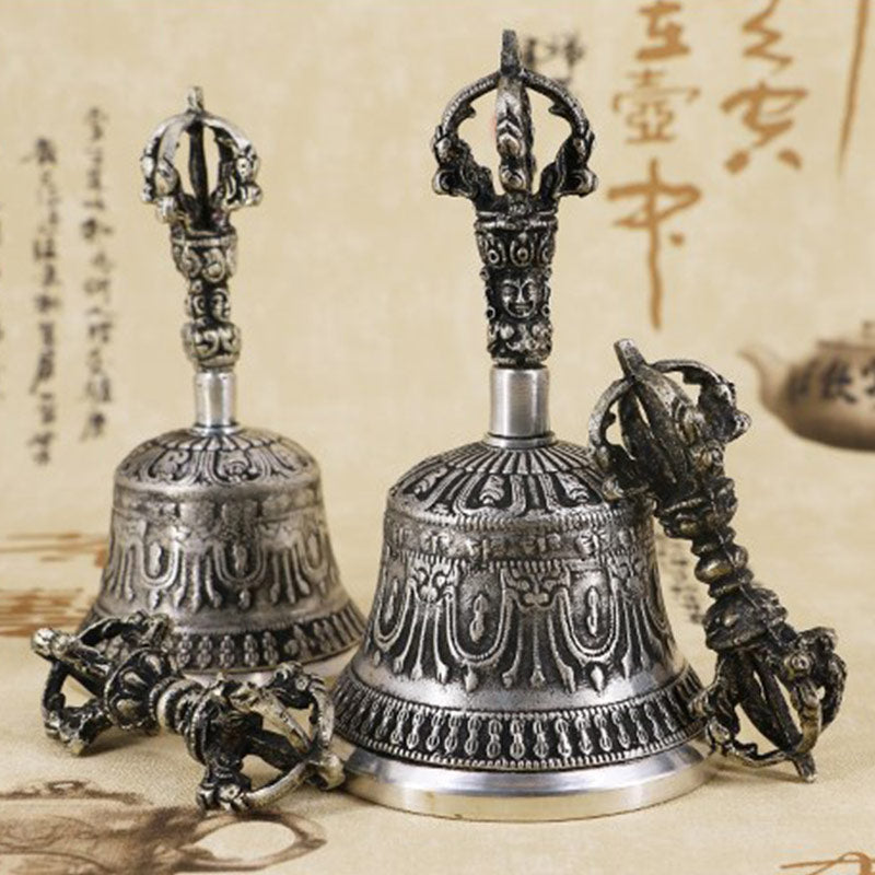 Buddha Stones Tibetan Meditation Bell and Vajra Dorje Copper Decoration Set - image 0