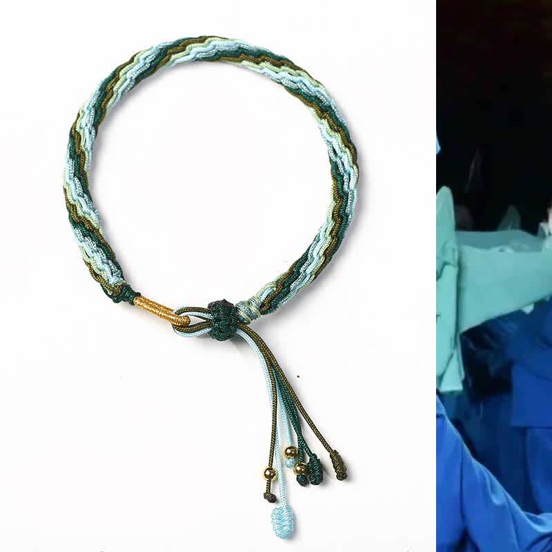 Reincarnation Knot Luck String Protection Braid Bracelet - Green (Wrist Circumference 14-20cm) - image 4
