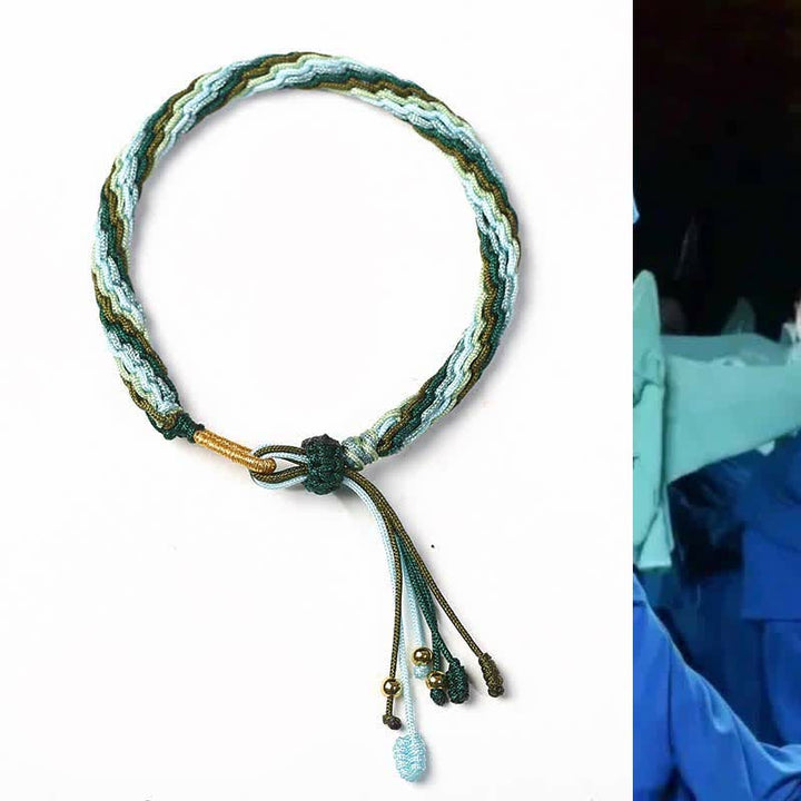 Reincarnation Knot Luck String Protection Braid Bracelet - Green (Wrist Circumference 14-20cm) - image 4