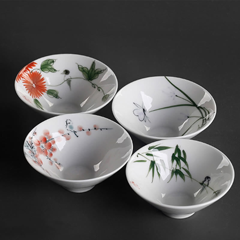 Buddha Stones Vintage Plum Orchid Bamboo Chrysanthemum Lotus Koi Fish Ceramic Teacup Kung Fu Tea Cups - image 7