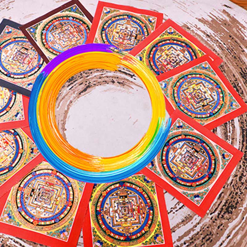Buddha Stones Tibetan Handmade Thangka Mandala Painting Blind Box Random Color Pattern - image 14