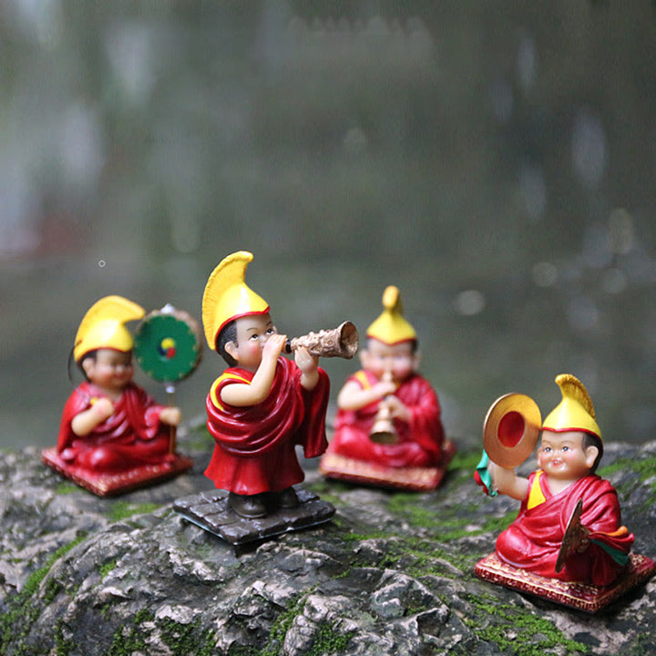 Buddha Stones Hand Painted Tibetan Lama Figures Carved Creative Home Office Car Decoration Ornament - image 17