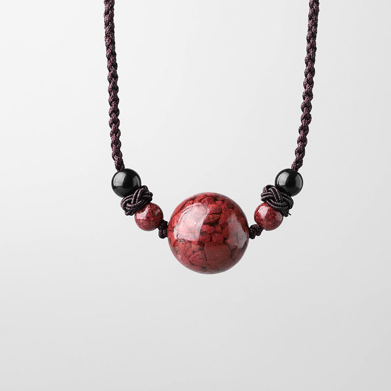 Buddha Stones Natural Cinnabar Stones Bead Blessing Necklace Pendant - image 7