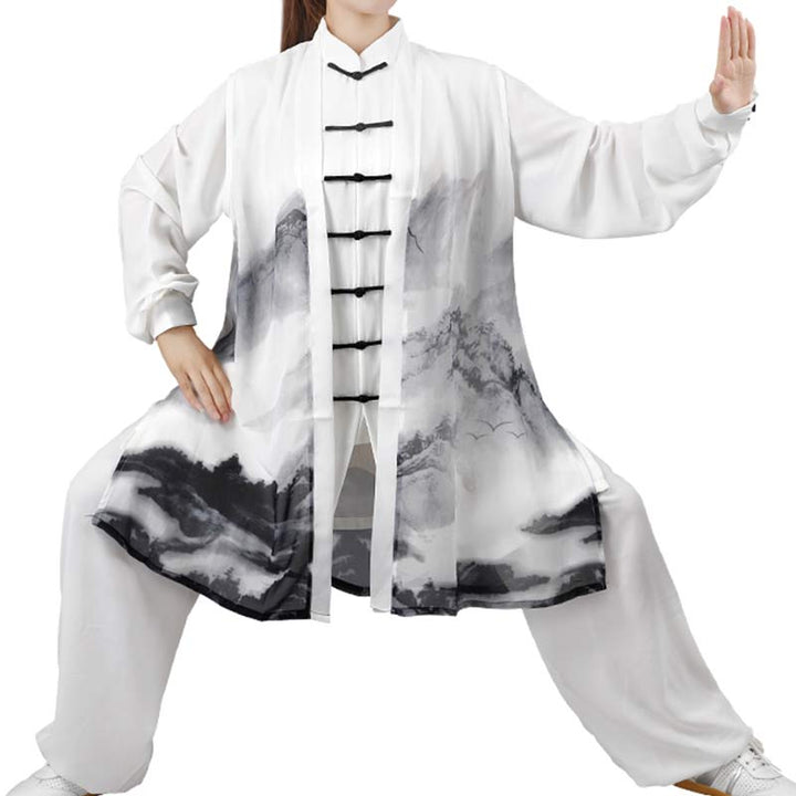 3Pcs Ink Painting Meditation Prayer Spiritual Zen Tai Chi Qigong Practice Unisex Clothing Set - image 13
