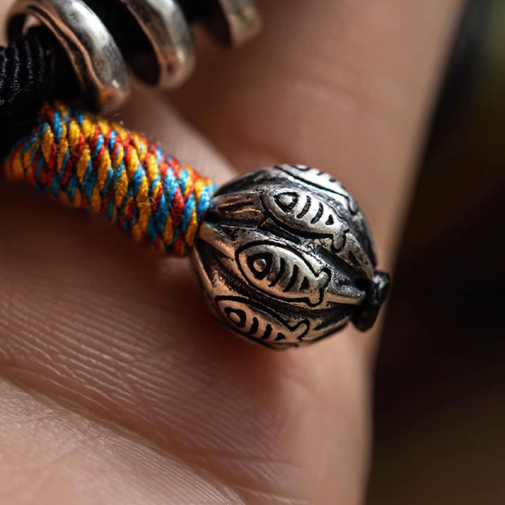 Buddha Stones Tibetan Om Mani Padme Hum Carved Amulet Double Wrap Bracelet - image 7