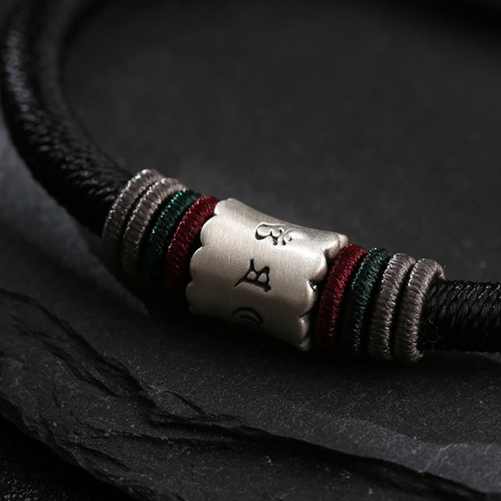 Buddha Stones 999 Sterling Silver Om Mani Padme Hum Peace Magnetic Buckle Bracelet - image 3