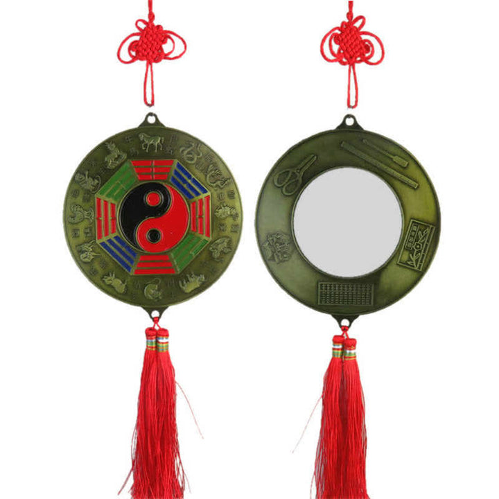 Feng Shui Bagua Map Chinese Knotting Harmony Energy Map Mirror - 12.5CM Round Bagua Map - image 8