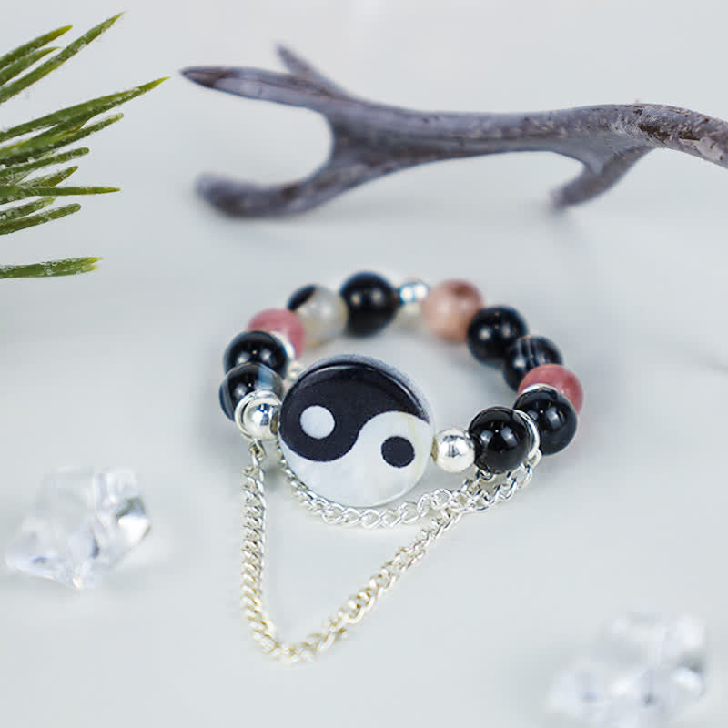 Buddha Stones Yin Yang Symbol Balance Luck Ring - Bagua - image 1