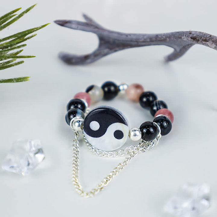 Buddha Stones Yin Yang Symbol Balance Luck Ring - Bagua - image 1
