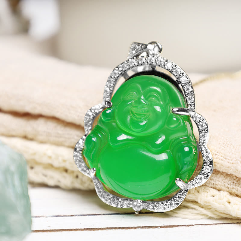 Buddha Stones Good Luck Laughing Buddha Necklace - image 9