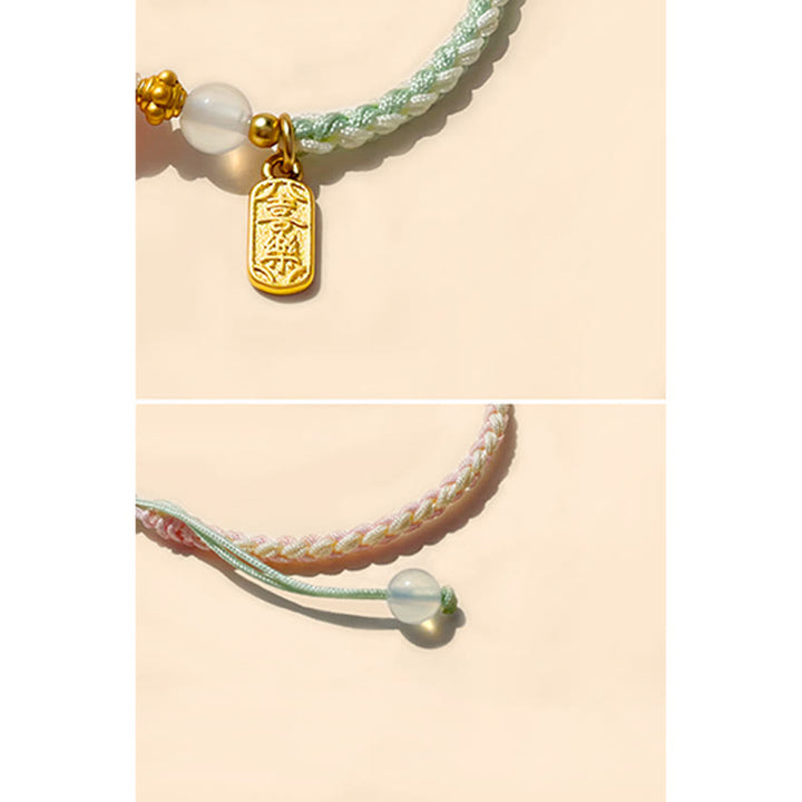 Buddha Stones Peace And Joy Agate Peace Buckle Auspicious Handmade Braided Bracelet - image 3