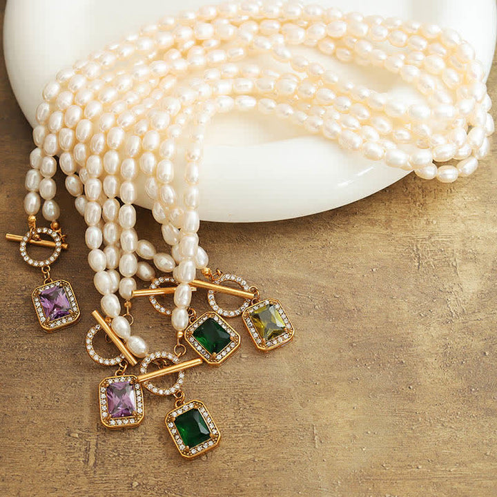Pearl Zircon Wealth Charm Necklace Pendant - image 9