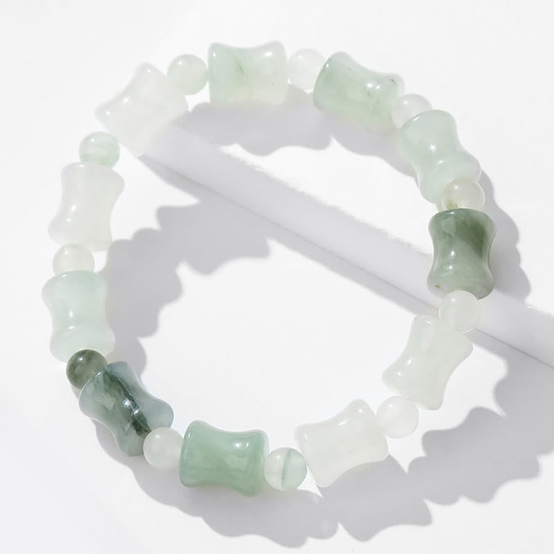 Buddha Stones Jade Coconut Shell Bamboo Pattern Abundance Luck Bracelet - image 10