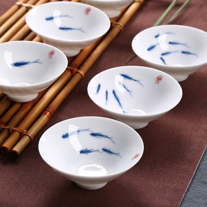 Buddha Stones Jingdezhen Blue and White Porcelain Koi Fish Ceramic Teacup Kung Fu Tea Cups - image 11