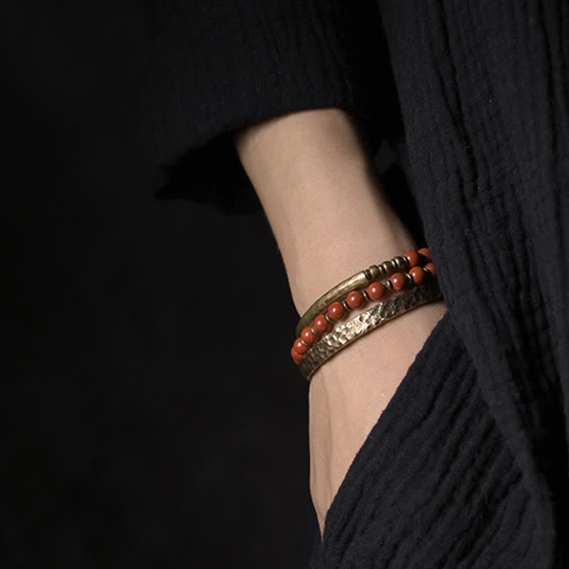 Buddha Stones Simple Design Copper Wealth Cuff Bracelet - image 3