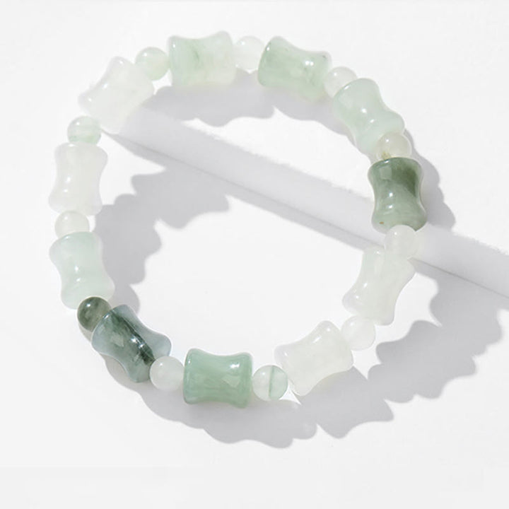 Buddha Stones Jade Coconut Shell Bamboo Pattern Abundance Luck Bracelet - image 9