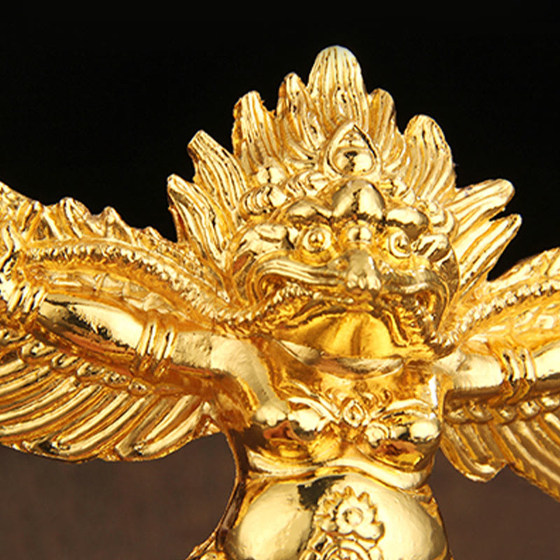 Tibetan Gold Garuda Bird Alloy Protection Home Decoration - image 11