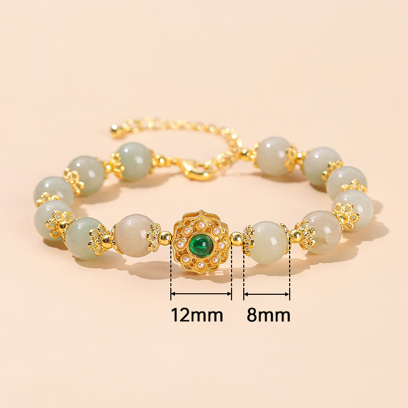 Buddha Stones Natural Jade Prosperity Bead Chain Bracelet - image 9