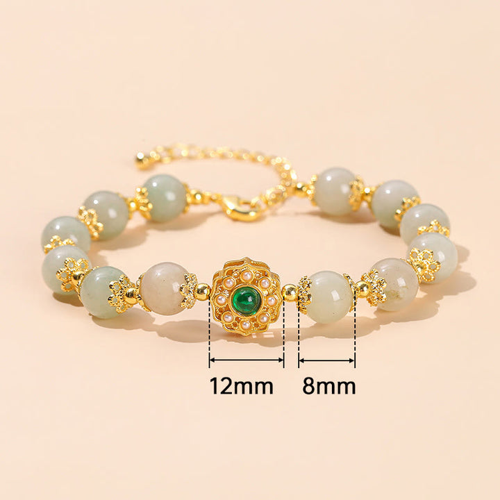 Buddha Stones Natural Jade Prosperity Bead Chain Bracelet - image 9