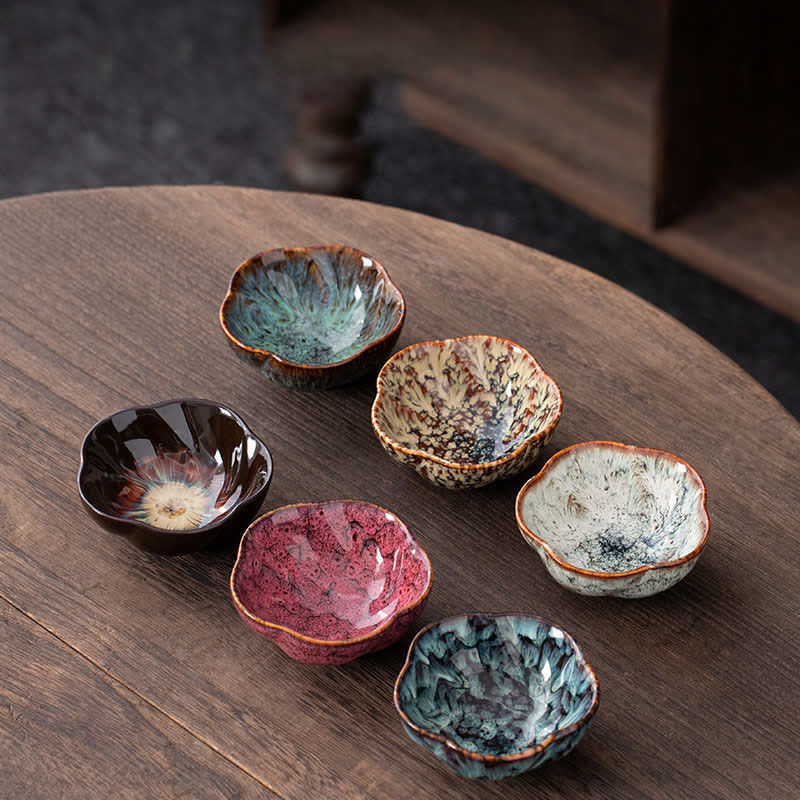 Buddha Stones Peach Blossom Pattern Ceramic Teacup Flower Tea Cups - image 0
