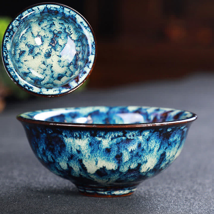 Buddha Stones Colorful Ceramic Teacup Home Office Tea Cups - SteelBlue - image 59