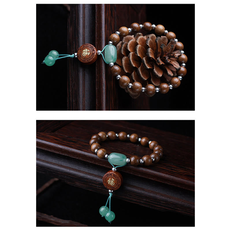 Buddha Stones Abelia Biflora Wood Happiness Protection Bracelet - image 7