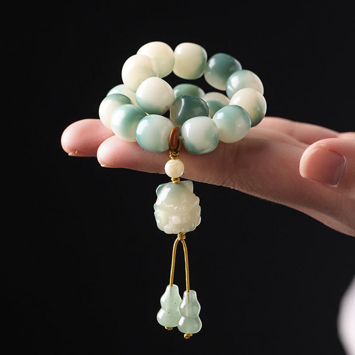 Buddha Stones Gradient Bodhi Seed Nine Tailed Fox Cat Paw Claw Pine Cone Peace Bracelet - image 3