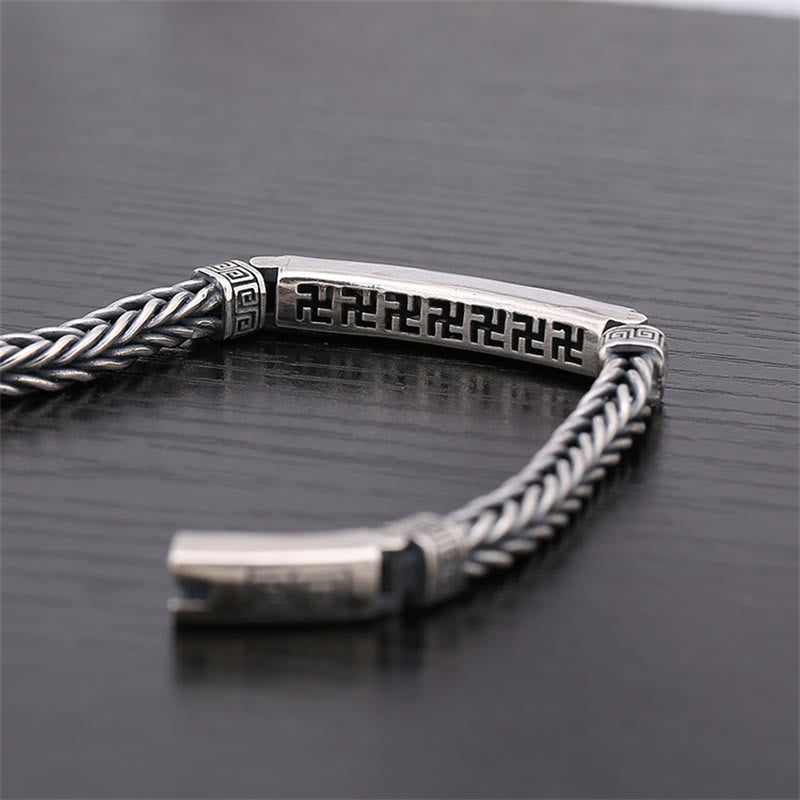 Buddha Stones Swastika Pattern Engraved Luck Bracelet - image 2