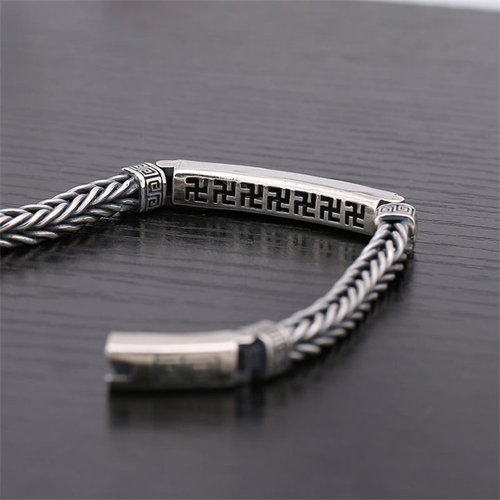 Buddha Stones Swastika Pattern Engraved Luck Bracelet - image 2