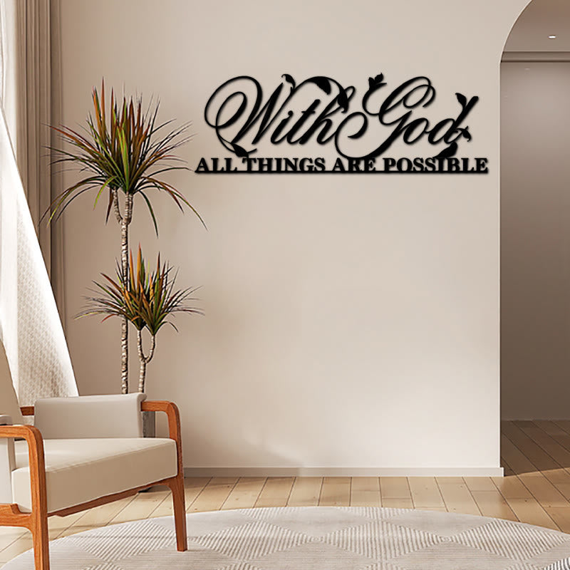 With God All Things Are Possible Metal Sign Wall Art - image 0