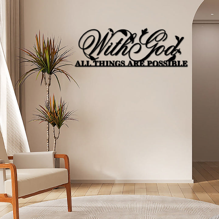 With God All Things Are Possible Metal Sign Wall Art - image 0