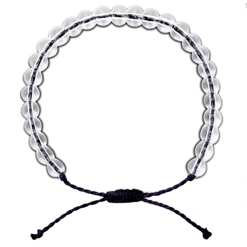 Buddha Stones Handmade Glass Beads Braided String Adjustable Bracelet - Black - image 4