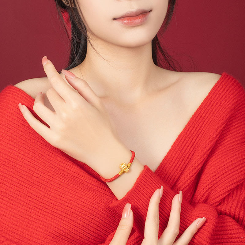 Buddha Stones 999 Sterling Silver Year of the Dragon Copper Coin Fortune Dragon Fu Character Luck Handcrafted Red String Braided Bracelet - image 18