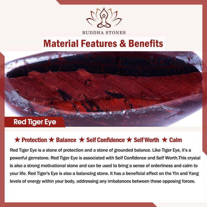Buddha Stones Red Tiger Eye Fox Protection Double Wrap Bracelet - image 5