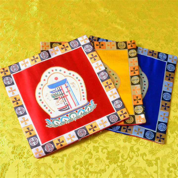 Prayer Altar Mat Man-Bcu Kalachakra Healing Meditation Jacquard Mat - image 3