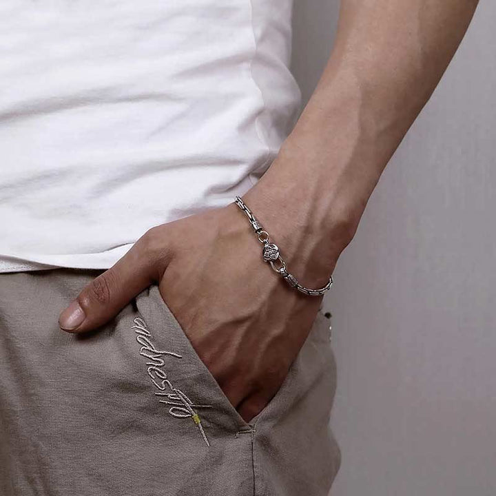 Buddha Stones Tibetan Double Dorje Om Mani Padme Hum Buddha Swastika Vajra Strength Bracelet - image 3