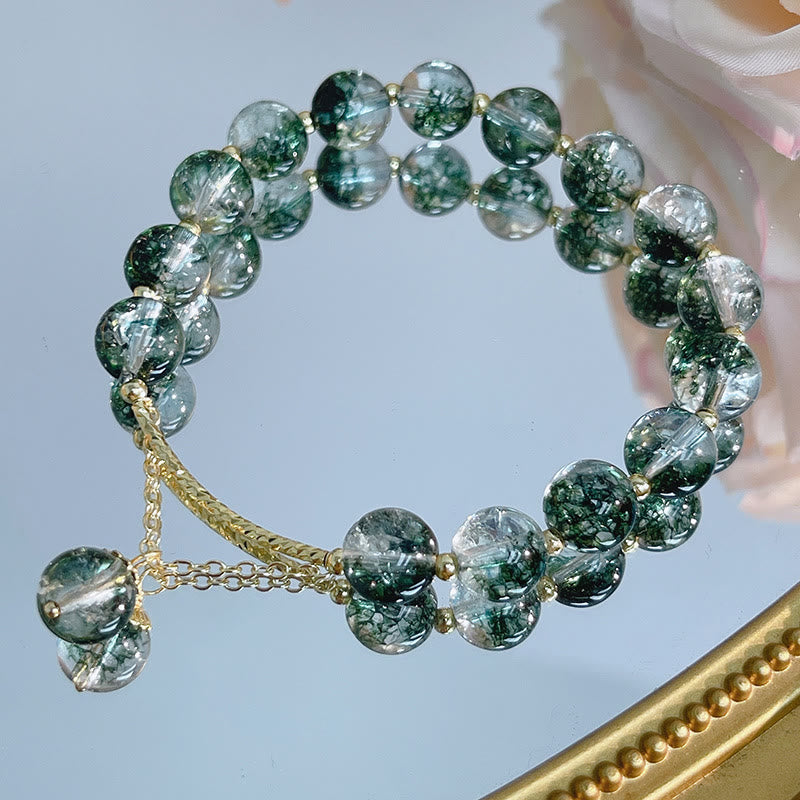 Buddha Stones Green Phantom Crystal Confidence Charm Bracelet - image 5