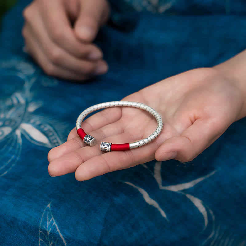 Buddha Stones Tibet Om Mani Padme Hum Luck Red String Bracelet Bangle - image 3
