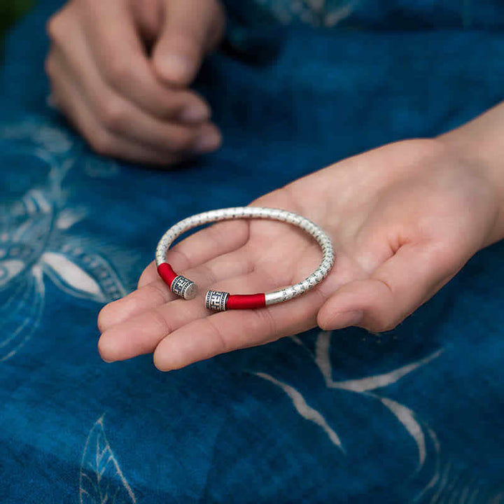 Buddha Stones Tibet Om Mani Padme Hum Luck Red String Bracelet Bangle - image 3