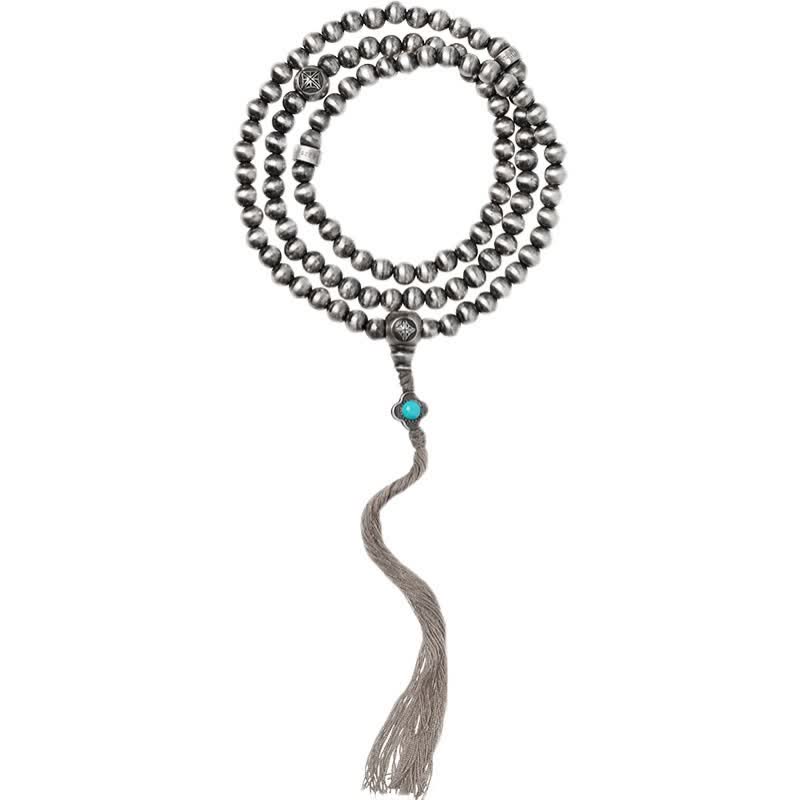 Buddha Stones 108 Mala Beads 925 Sterling Silver Red Agate Turquoise Confidence Charm Bracelet - image 14