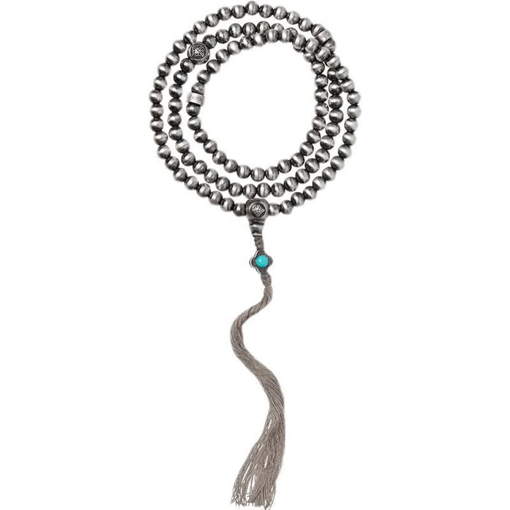 Buddha Stones 108 Mala Beads 925 Sterling Silver Red Agate Turquoise Confidence Charm Bracelet - image 14