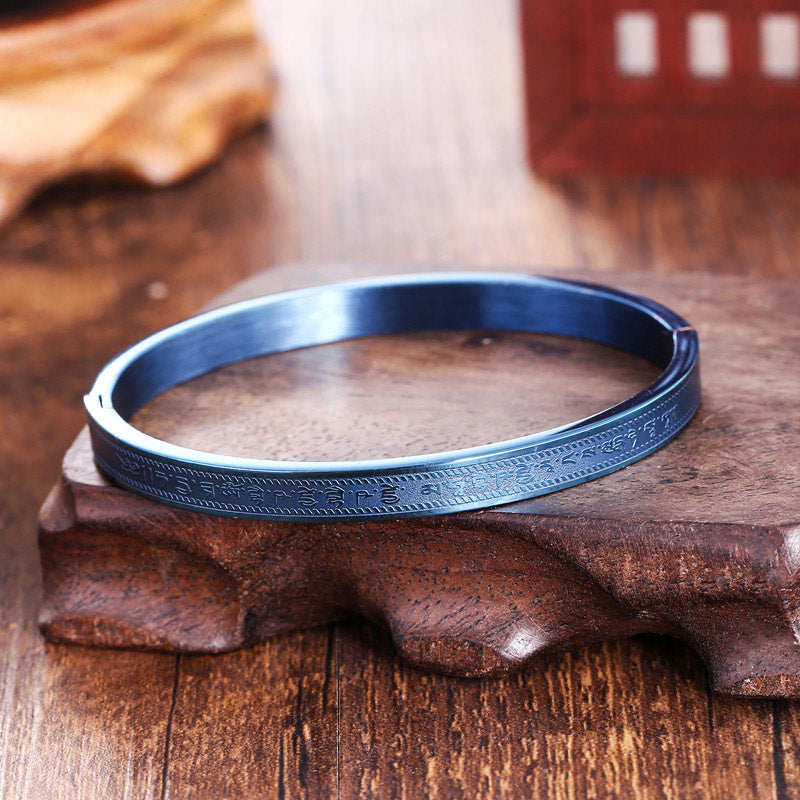 Buddha Stones Titanium Steel Blessing Bracelet Bangle - image 6