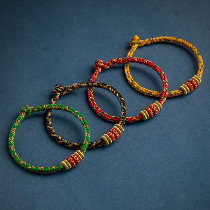 Buddha Stones Tibet Handmade Chinese Zodiac Natal Buddha Luck Strength Braided String Bracelet - image 13