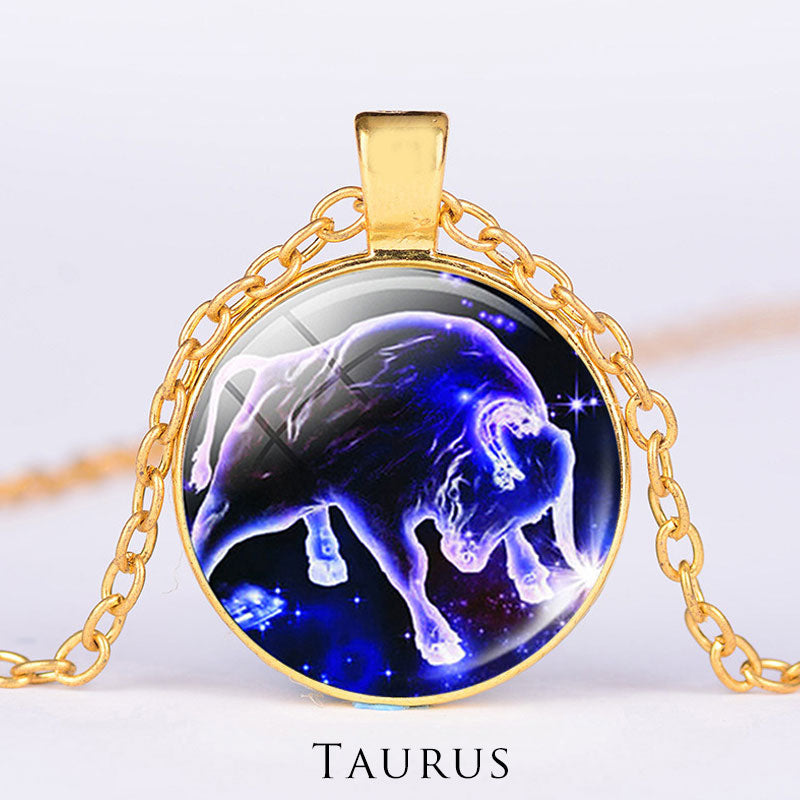 12 Constellations of the Zodiac Moon Starry Sky Protection Blessing Necklace Pendant - image 11