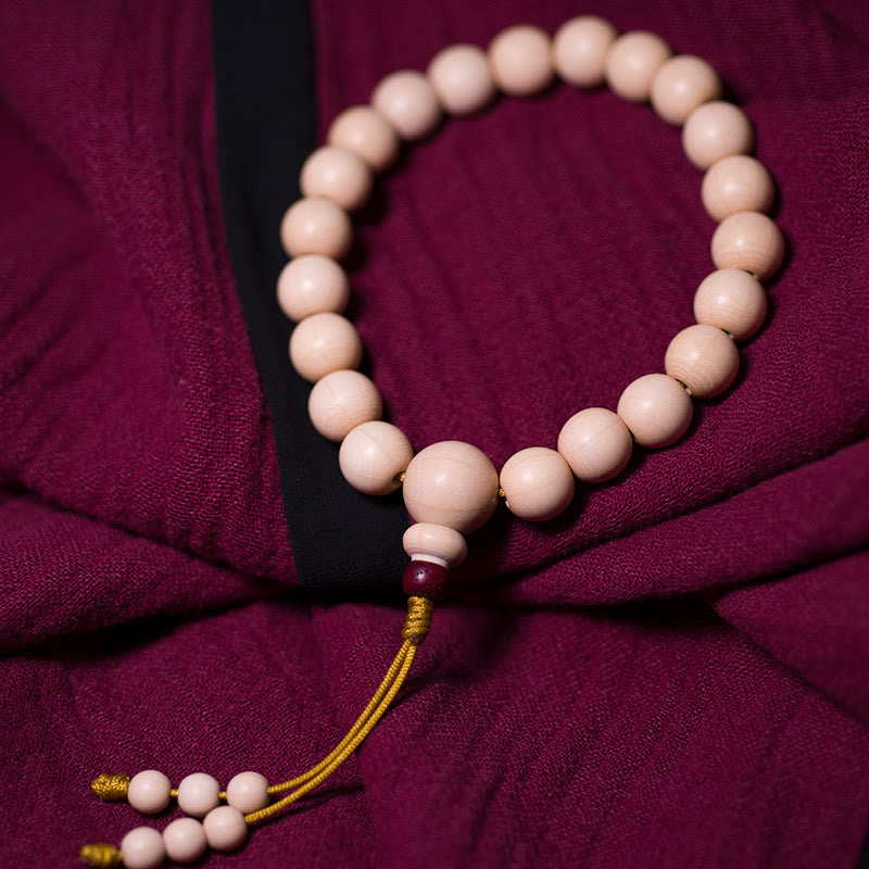 Buddha Stones Natural Abelia Biflora Wood Blessing Wrist Mala - image 3