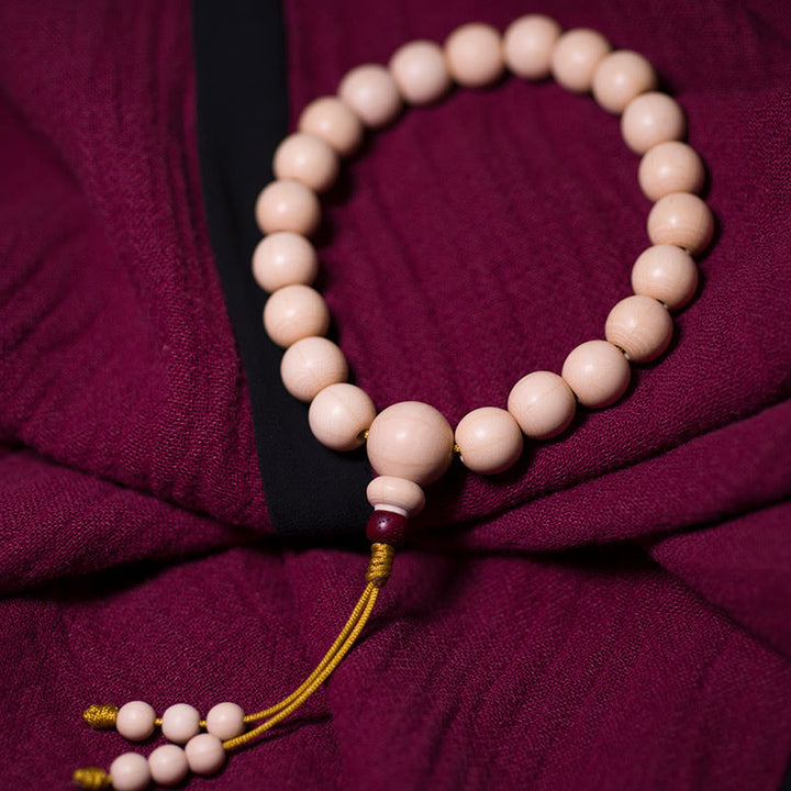 Buddha Stones Natural Abelia Biflora Wood Blessing Wrist Mala - image 3