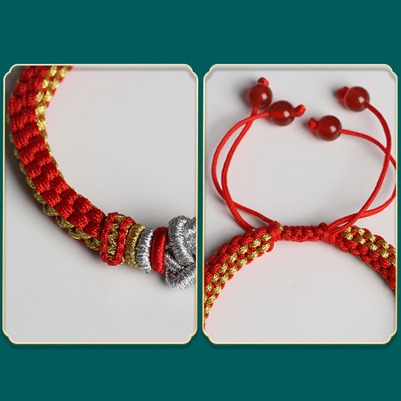 Buddha Stones Colorful Rope True Love Knot Luck Handmade Bracelet - image 12